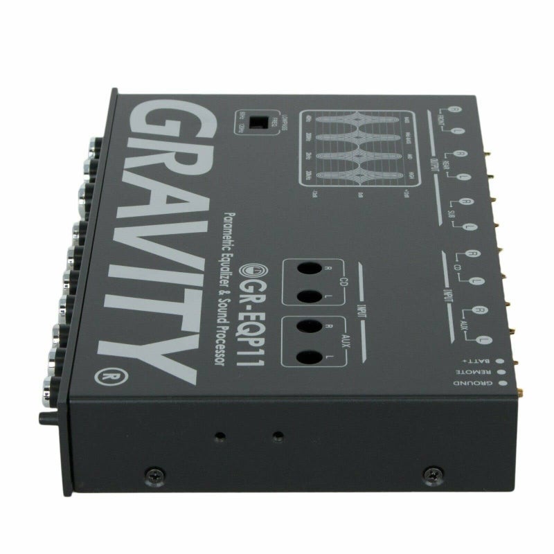 Gravity GR-EQP11 Digital Bass Machine 1/2 Din 9V 4-Way Car Parametric Equalizer w/Front, Rear + Sub Output and Night Illumination - Image 4